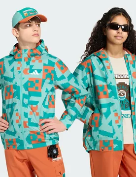 Giacca impermeabile Minecraft Terrex 2 Layer CLIMAPROOF 7-8A St Fade Ocean / Equipment Green / Fox Orange - Adidas - FashionsVida