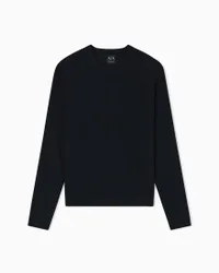 Maglia girocollo Exchange nera in misto lana e cotone