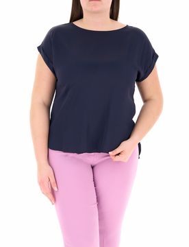 Blusa in satin BLU NAVY 54