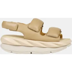 Sandalias de mujer piel plaforma y 2 cierres velcros