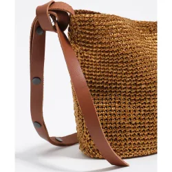 Bolso capazo pequeño efecto rafia