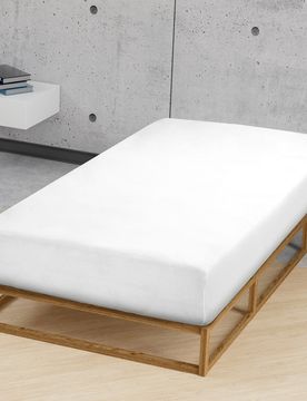 Jersey-Elastic-Spannbetttuch weiss, 1x 180x200 cm - 200x220 cm
