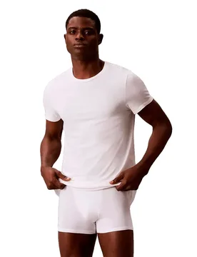 Maglietta Intima Tecnica A Maniche Corte Lv00nb051 3 Unità Black / Grey Heather / White L - Calvin Klein - FashionsVida