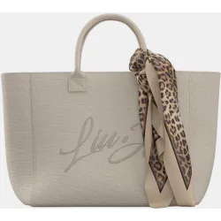 Bolsa en tejido con detalle logo y pañuelo a contraste