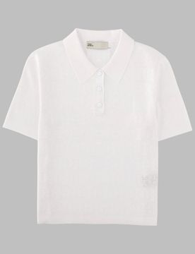 Pointelle Viscose Polo Shirt