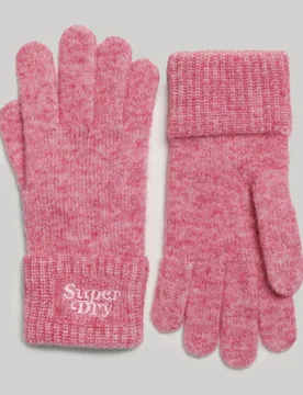 Superdry Damen Gerippte Strickhandschuhe Pink - Größe: One Größe - 24.99 - FashionsVida