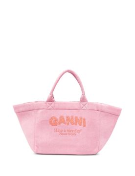 Reversible Mini Tote Bag with Top Handles, Recycled Message, 35 x 69 x 25 cm