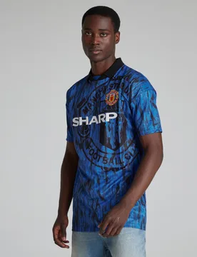 Manchester United 1992-93 Away Shirt Blue L - FOCO - FashionsVida