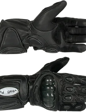 Guanti Moto Tecnici L-Tech In Pelle Nero taglia unica - Lampa - FashionsVida