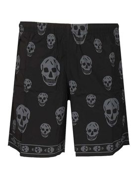 Pantaloncini da bagno con motivo teschio