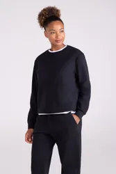 Strath Melange Supersoft Womens Sweatshirt - Black - Black - Size: 22
