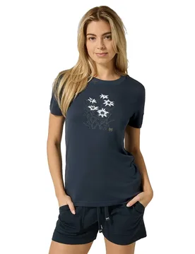 Maglietta A Maniche Corte Edelweiss Bio J Regular Fit Blueberry / Various M - super.natural - FashionsVida