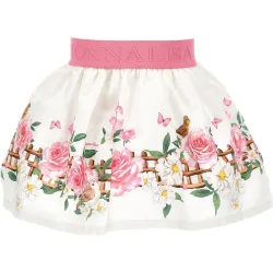 Gonna Romantic Bianca/rosa Fiori 31C700 3652