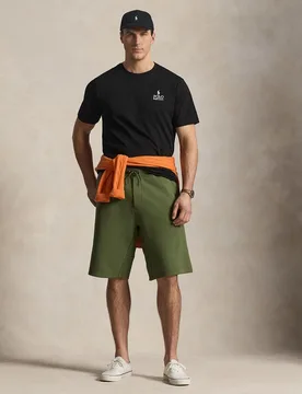 Pantalón corto de hombre de punto doble tallas grandes - Polo Ralph Lauren - FashionsVida