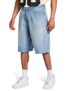 Apex Longline Jort Men Shorts - Blue - Size M - Cotton Denim - Blue - Size: Medium - Street Cartel - FashionsVida