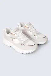 Ezra Womens Everyday Leather Trainers - Beige - Beige - Size: 8