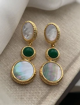 Nature shell dangling earrings for women elegant jewelry gold color - Aliexpress - FashionsVida