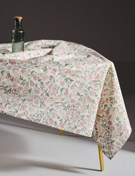 Tovaglia in cotone con motivo floreale - multicolor