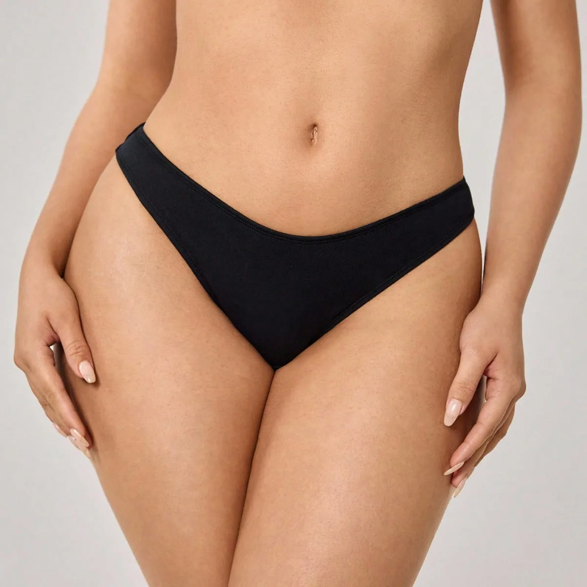 Set de 5 tangas de mujer cómodos y lisos - Shein - FashionsVida