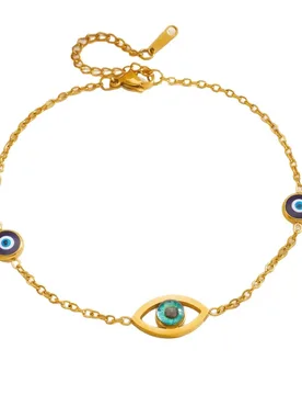 Punk Fashion Amulet Evil Eyes Charm Bracelet Female Gold Color Stainless Steel Chain Link Bracelets for Women Jewelry Gift 2026 - Aliexpress - FashionsVida
