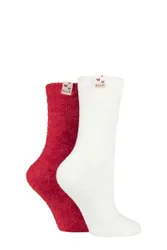 Women's 2 Pair Chenille Leisure Socks Cranberry 4-8 Ladies - Pink - Size: Small