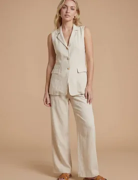 Women's Pocket Detail Sleeveless Blazer in Oatmeal Size: 14 - Oatmeal - Size: 14 - Dorothy perkins - FashionsVida