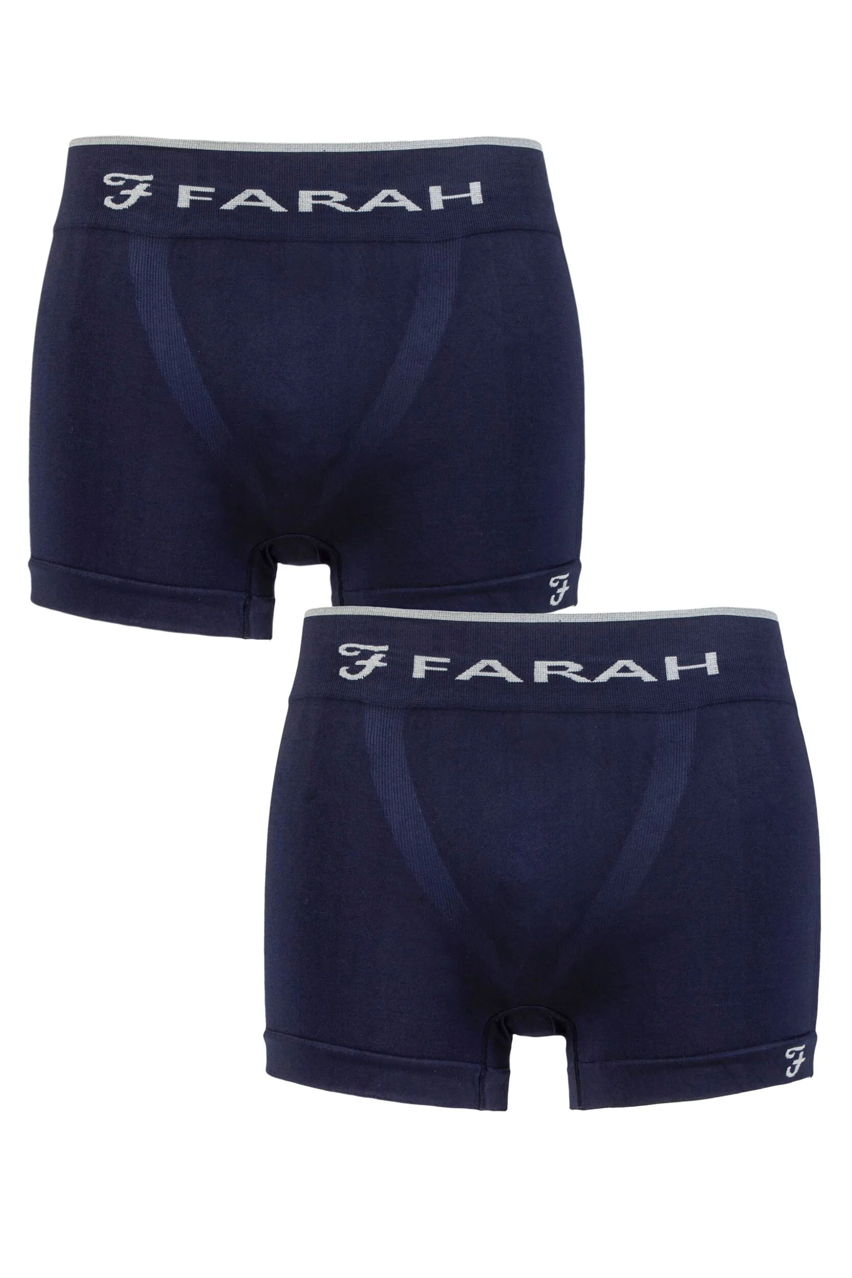 Mens 2 Pack Seamless Trunks Navy S - Blue - Size: Small - Farah - FashionsVida