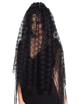 Gothic-Brautschleier schwarze Witwe Halloween-Accessoire schwarz