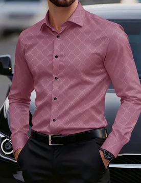 Camisa de vestir formal de negocios de manga larga con botones, ajuste ceñido, color negro para hombres, camisas largas de color burdeos para hombres - Shein - FashionsVida