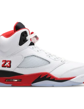 Aj5 Retro Men's Sneakers - White - Size 9 - Leather - White - Size: 9 - Jordan - FashionsVida