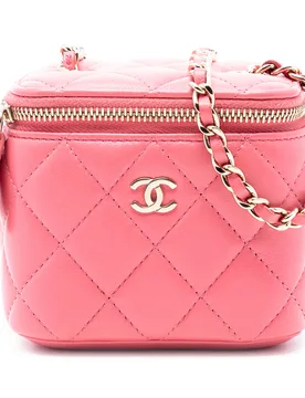 Mini Quilted Lambskin Top Handle Vanity Case With Chain - Chanel - FashionsVida