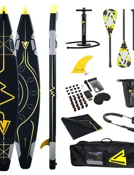 Ensemble De Paddle Surf Gonflable Heartbeat 13´0´´ Black / Yellow 396.2 cm unisex