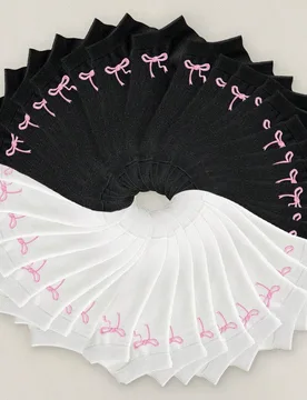 Par de calcetines invisibles para mujer, blanco/negro/gris, lindos, calcetines para niñas, detalles de dibujos animados, diseño de agujeros transpir - Shein - FashionsVida