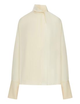 Blusa in georgette di seta a maniche lunghe