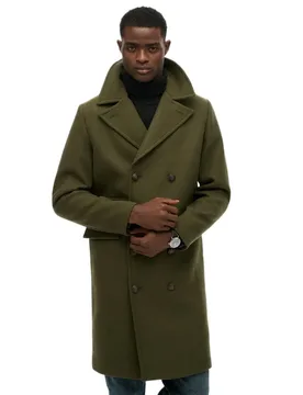 Cappotto Merchant Wool Blend Long Olive Night Green 2XL - Superdry - FashionsVida