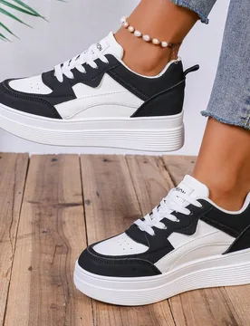 Zapatos deportivos casuales para mujer de otoño/invierno, zapatos deportivos con plataforma y suela gruesa para mujer, zapatos deportivos para exteri - Shein - FashionsVida
