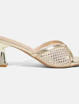 Sandalias de tacón alto con slip-on y encaje para uso diario de moda para mujer - Shein - FashionsVida