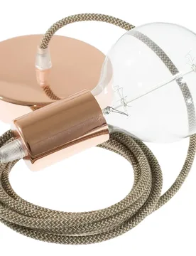 Cables Suspension Luminaire Rd73 Zigzag 2 M Tree Bark / Copper One Size - Creative - FashionsVida