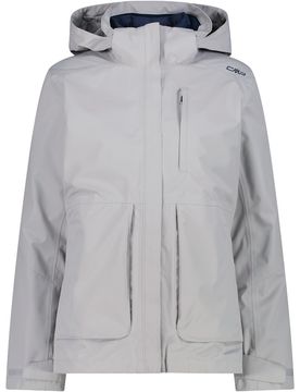 Woman jacket zip hood detachble innjacket chaqueta impermeable insulada mujer Gris (40)