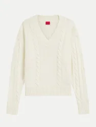 HUGO Oversize Pullover Sypres Weiß M