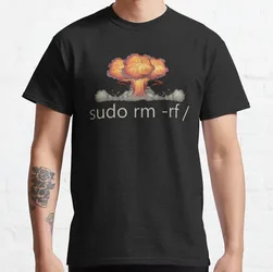 Funny Linux Programmers Code - sudo rm -rf 100% cotton printed t shirt for men plus size clothing