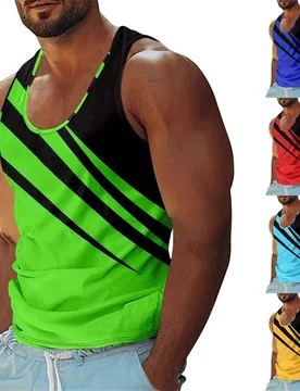 Summer Casual Stripe Tank Top Men's Clothing Simple Casual Fashion Sleeveless Shirt 2025 New Basketball Sport Daily Men Vest - Aliexpress - FashionsVida