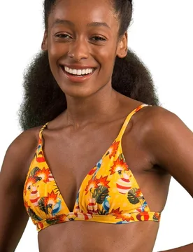 Top de bikini triángulo estampado con relleno - Río de Sol - FashionsVida
