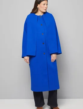 Women's Scarf Car Coat in Cobalt Size: 10 - Cobalt - Size: 10 - Wallis - FashionsVida