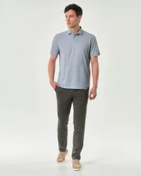 Pantaloni chino Brad marroni in micro armatura di cotone stretch