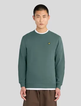 Men's Everyday Cotton Crew Neck Sweatshirt Silver Pine - Lyle & Scott - FashionsVida