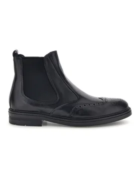 Stivaletti Chelsea neri in vera pelle Made in Italy 10 45 - Pittarello - FashionsVida