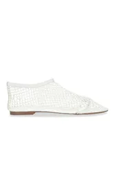 Women's 'Mino Pearl' Leather Flats in White Size: 8 - White - Size: 8