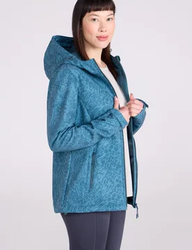 Exodus Womens Printed Water Resistant Softshell Jacket - Teal - Teal - Size: 6 - Mountain Warehouse - FashionsVida