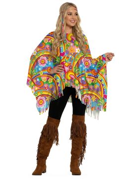 Peace and Love Poncho für Erwachsene